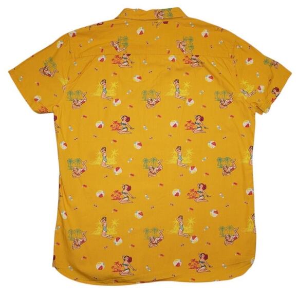 Hang Ten Retro Beach Print Button-Up Shirt Size XL – Pin-Up Girl Aloha Vibes - Picture 2 of 9